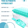 Silikon Eiswürfelform für 36 Eiswürfel mit Deckel Behälter Produktbild-Vorschau 2