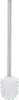A toilet brush with a silver handle and white bristles against a white background. Anteprima dell’immagine prodotto