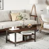 A living room scene with a couch, coffee table, and floor lamp. Voir les images du produit