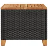 vidaXL Stolik ogrodowy czarny 45x45x37 cm polirattan drewno Podgląd zdjęcia produktu 6
