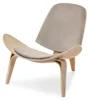 Poltrona di design DAHL - beige chiaro / rovere Anteprima dell’immagine prodotto 1