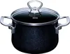 A black pot with a glass lid and silver handles. Náhľad obrázku produktu