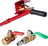 A product image showing parts of a pneumatic jack and separate valves. Produktbild-Vorschau