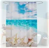 Relaxdays Duschvorhang Muscheln, Bad Vorhang 180x200, Produktbild-Vorschau 1