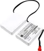Two white battery packs with black wires and a red connector, shown on a white background. Voir les images du produit