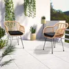 CASARIA® Gartenstühle 2er Set Polyrattan inkl. Auflage Produktbild-Vorschau 9