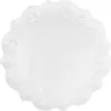 A white plate with a scalloped edge and embossed festive designs. Produktbild-Vorschau