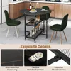 A dining table set with chairs in a kitchen setting, with close-up shots of product details. Anteprima dell’immagine prodotto