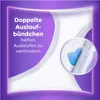 A close-up marketing image of an incontinence pad with text highlighting its features. Podgląd zdjęcia produktu