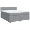 vidaXL Boxspringbett mit Matratze Hellgrau 180x200 cm Stoff Produktbild-Vorschau 3