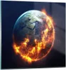 Bilder auf glas - Universum Erde Feuer Globus - 30x30cm - Produktbild-Vorschau 1