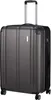 A dark gray trolley suitcase with black wheels and handle. Produktbild-Vorschau
