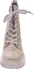 A close-up, front-facing view of a beige lace-up boot. Produktbild-Vorschau