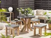 BELIANI Gartentisch Grau Faserzement rund 90 cm Produktbild-Vorschau 2