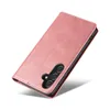 A pink flip phone case with a camera cutout is shown against a white background. Produktbild-Vorschau