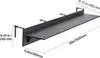 A wall-mounted folding table with dimensions indicated. Voir les images du produit