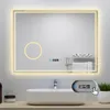 A bathroom vanity with a sink and a lighted mirror. Produktbild-Vorschau