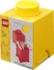 A yellow LEGO storage brick box with a red storage brick and pencils shown on the front. Produktbild-Vorschau