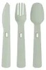 Three pieces of cutlery (knife, fork, spoon) are laid out side-by-side on a white background. Náhled obrázku produktu