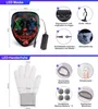 NEU Halloween Maske LED Maske Leuchtende Handschuhe-Set, Produktbild-Vorschau 4