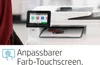 Close-up of a person's hand interacting with the touchscreen of a printer. Podgląd zdjęcia produktu