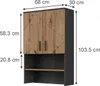 Meuble bain Vicco Irma Anthracite/Artisan 68x103.5cm avec 2 Voir les images du produit 3
