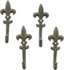 4x crochets décoratifs "Fleur de Lis" en métal, marron, Voir les images du produit 2