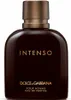 A close-up studio shot of a dark brown glass bottle of Dolce & Gabbana Intenso Eau de Parfum for men. Náhľad obrázku produktu