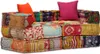 vidaXL Pouf modulaire 2 places patchwork tissu Voir les images du produit 1