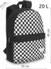 Zagatto ZG765 Schwarz weiß karierter Rucksack 45x30x15 20L Produktbild-Vorschau 5