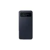 A dark blue Samsung flip case for a smartphone is shown against a white background. The case has a transparent window on the front that displays the time and date. Náhled obrázku produktu