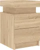 A product photo of a wooden nightstand or cabinet with drawers, isolated on a white background. Produktbild-Vorschau