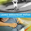 A collage showing a zipper close-up and a person holding a pillow. Náhľad obrázku produktu