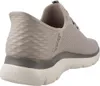 A side view of a gray Skechers slip-on shoe against a white background. Podgląd zdjęcia produktu