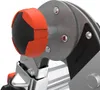 A close-up view of a detail on a piece of equipment, likely a ladder, showing a black and orange knob and silver metal components. Podgląd zdjęcia produktu