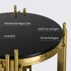 Tavolino moderno in vetro tondo nero e oro, lussuoso Anteprima dell’immagine prodotto 11