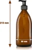6x 500ml Seifenspender-Flasche, Braunglas, schwarz Produktbild-Vorschau 5