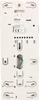 The back of a white intercom unit with mounting holes and wiring. Podgląd zdjęcia produktu