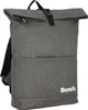 A gray roll-top rucksack backpack with a brown base. Produktbild-Vorschau