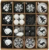 vidaXL Weihnachtskugel-Set 40 pcs Schwarz und Weiß Produktbild-Vorschau 3