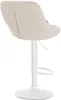 A side view of a cream-colored bar stool with a white base and adjustable height mechanism. Podgląd zdjęcia produktu
