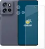 A smartphone with a camera module and a screen protector laid out next to it. Produktbild-Vorschau