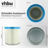vhbw Faltenfilter kompatibel mit Hitachi Hikoki RNT 1200 Produktbild-Vorschau 4