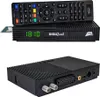 A product shot of a satellite receiver and its remote control, presented in two separate views. Produktbild-Vorschau