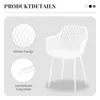 Product details for a white chair with a diamond pattern back and metal legs. Náhled obrázku produktu