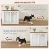 Hundekäfig Möbel, 80 x 60 x 63 cm, Braun und Weiß | Produktbild-Vorschau 4