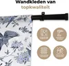 MuchoWow® Wandteppich Wandbehang Blumen - Vogel - Blau Produktbild-Vorschau 3
