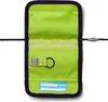 An open pouch with a lime green interior and a dark purple exterior trim, lying flat against a white background. A thin black cord with a gray toggle runs through the sides of the pouch. Anteprima dell’immagine prodotto
