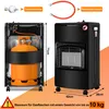 Ikodm - Stufa a infrarossi nera, 4200 W, riscaldatore a Anteprima dell’immagine prodotto 2