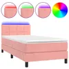 Boxspringbett mit Matratze & LED Rosa 90x200 cm Samt Produktbild-Vorschau 1